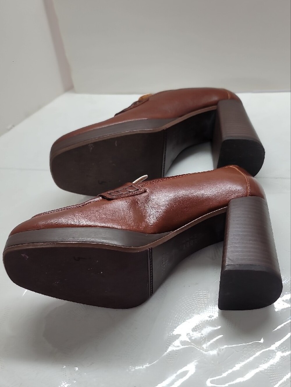 Sezane Jessie heeled loafers Brown and White Loafers size Size 39 US 9 - Picture 10 of 15